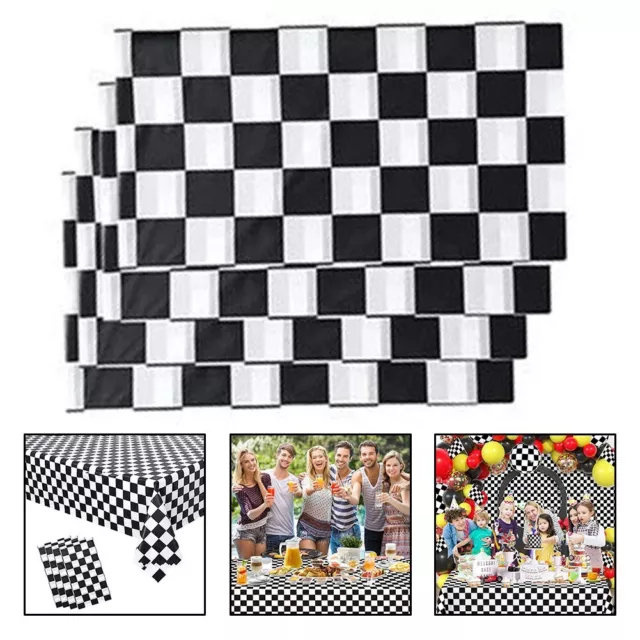 Pack de 4 nappes plaid noires et blanches chics et élégantes pour un repas for