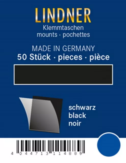 Lindner HA6041 Pack Schutzhülle 36 x 30 Schwarz 50 Etuis