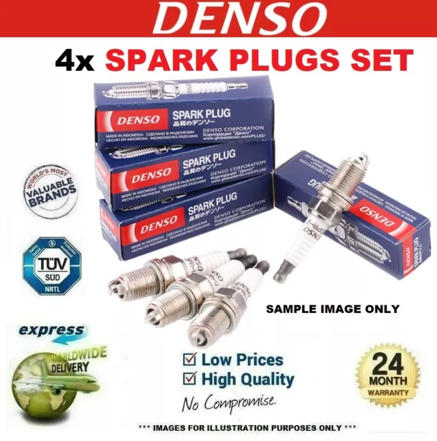 4x DENSO SPARK PLUGS for TOYOTA RAV 4 II 2.0 VVTi 4WD 2000-2005