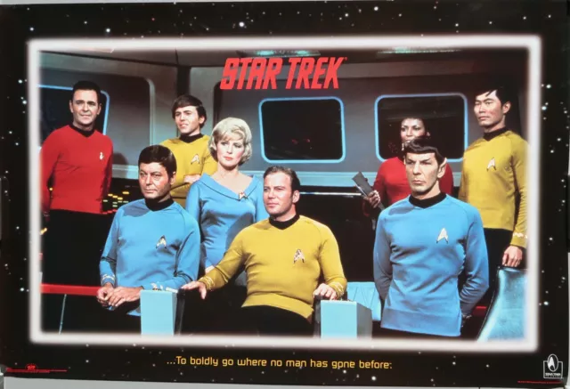 Star Trek TOS Main Cast Bridge Crew Commemorative Poster, 30-Yr Anniversary 1995