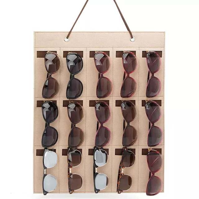 15 Slots Felt Eyeglasses Stand Holder For Sunglasses Glasses Storage Hanging Bag