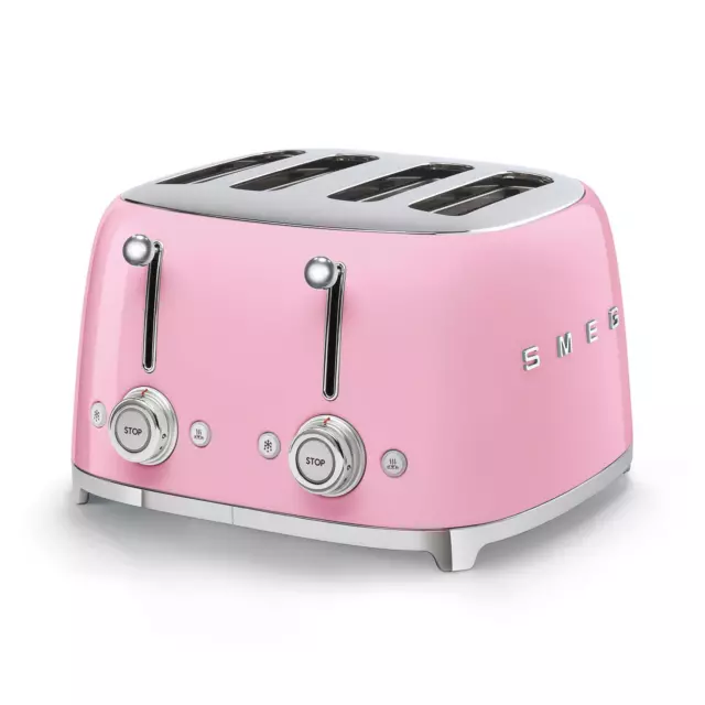 Smeg 50s Retro-Style 4 Slice Toaster in Pink