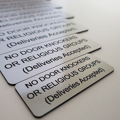 No Door Knockers or Religious Groups Deliveries Accepted Outdoor Sign Plaque