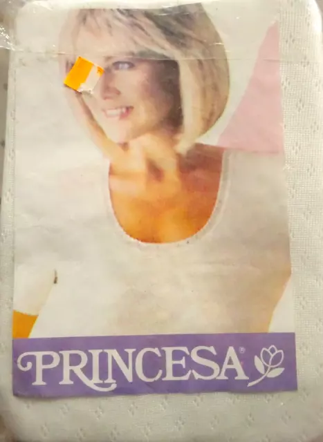 Camiseta Ropa Interior Día Noches Vintage PRINCESA Talla M FR40 US8 UK12 3