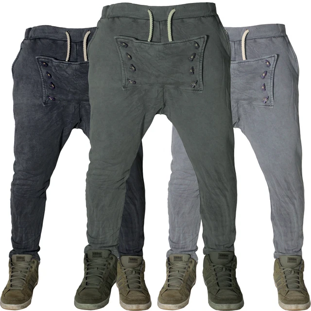 pantalone tuta uomo cavallo basso turca casual sportivi Klixs nuovo