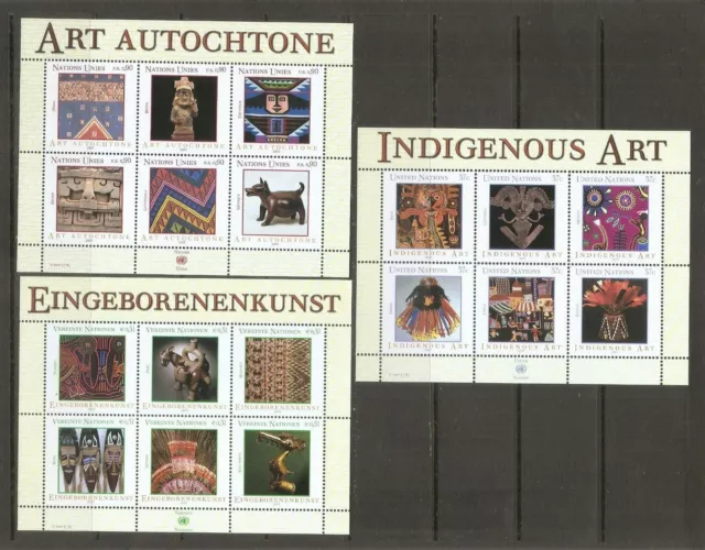 United Nations  SC # NY 836, Geneva 405, Vienna 326 Indigenous Art . MNH