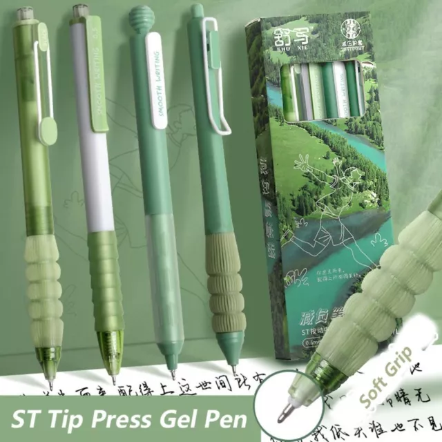 4PCS/Box 0.5mm Black Ink Gel Pen Press Type Writing Tool Signature Pen  Gift