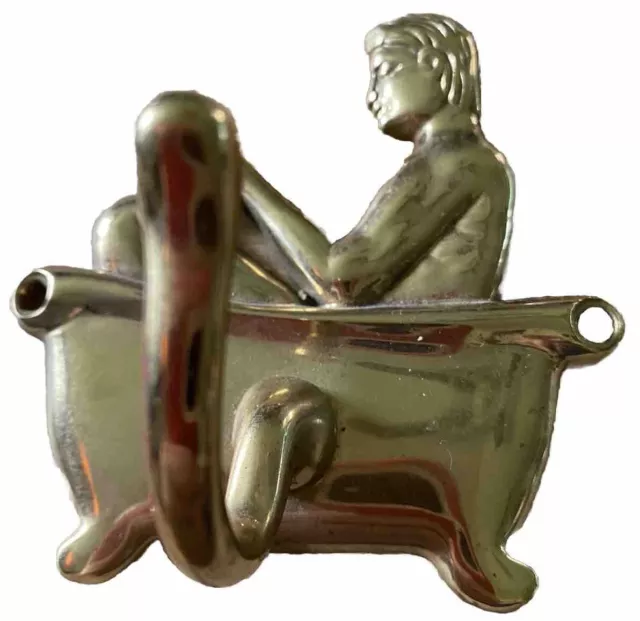 Solid Brass Man In Bath Tub Gatco 3”x4” Bathroom Hook