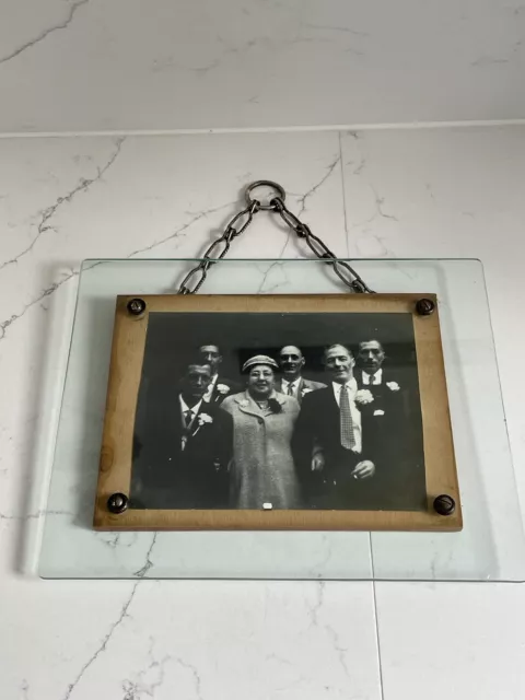 Vintage 1930s Glass Picture Frame On Chain Original Wedding Picture
