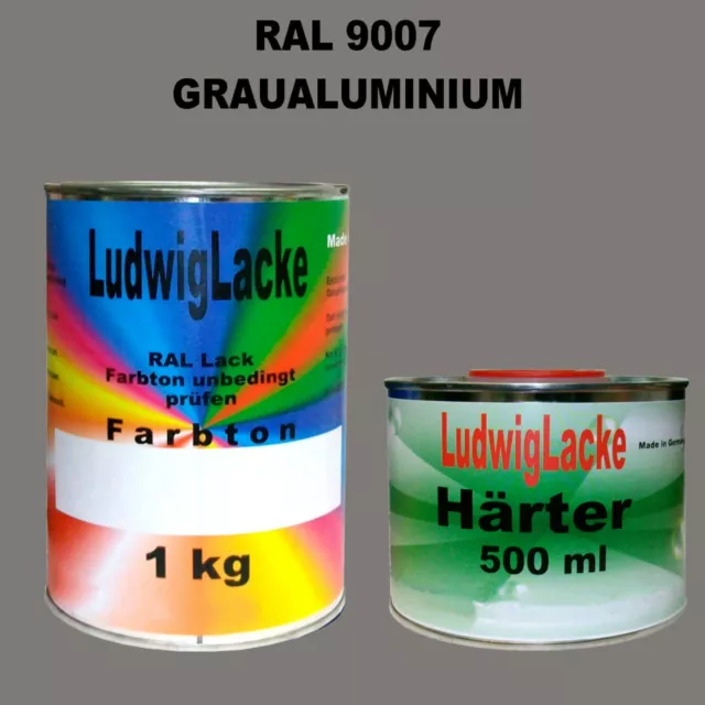 Ral 9007 Gris Aluminium 1,5 KG Kit Mat Soie Peinture & Durcisseur Acrylique