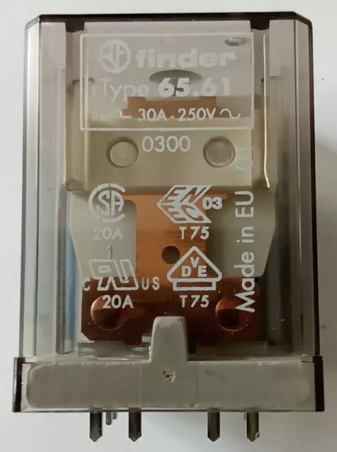 4x 65.61.9.008.0300  FINDER RELAIS di POTENZA 30A 250/400Vac PCB 1NO (SPST-NO)