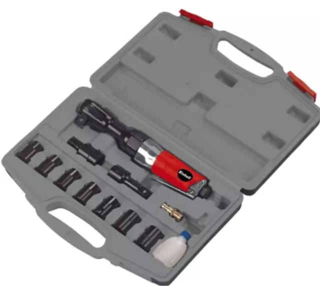 Einhell Ratschenschrauber DRS 200/2 Druckluft Schrauber ½“ 12 tlg. Set im Koffer
