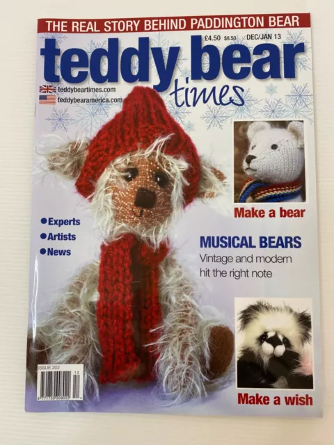 Teddy Bear Times Magazine Issue 202 Dec /January  2013 - VGC With Build Pattern!