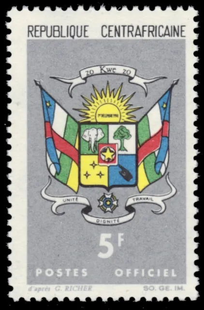 CENTRAL AFRICAN REPUBLIC O3 - Coat of Arms "Official Postage" (pb81497)