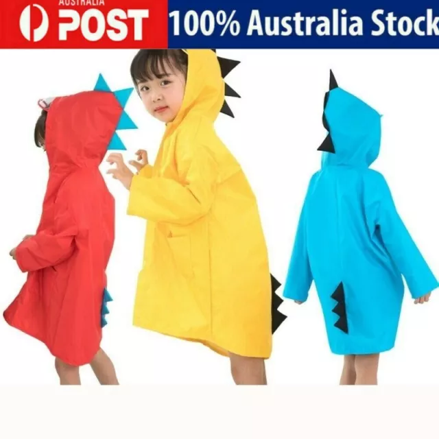 3D Cute LightWeight Toddler Baby Boy Girl Raincoat Kids Dinosaur Rain Jacket