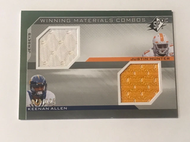 2013 SPx Winning Combos Dual Jerseys #WCAH Keenan Allen/Justin Hunter Jersey/225