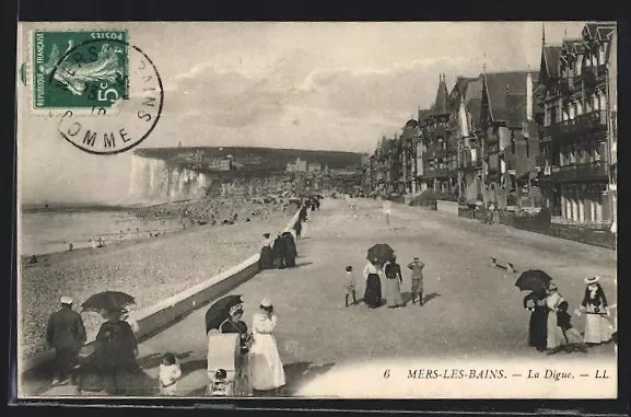 CPA Mers-les-Bains, La Digue 1910