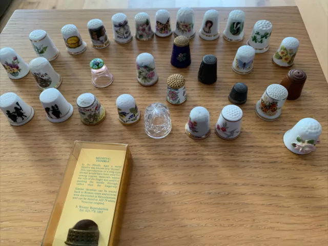 Thimbles Collection Job Lot Various, 30 Thimbles