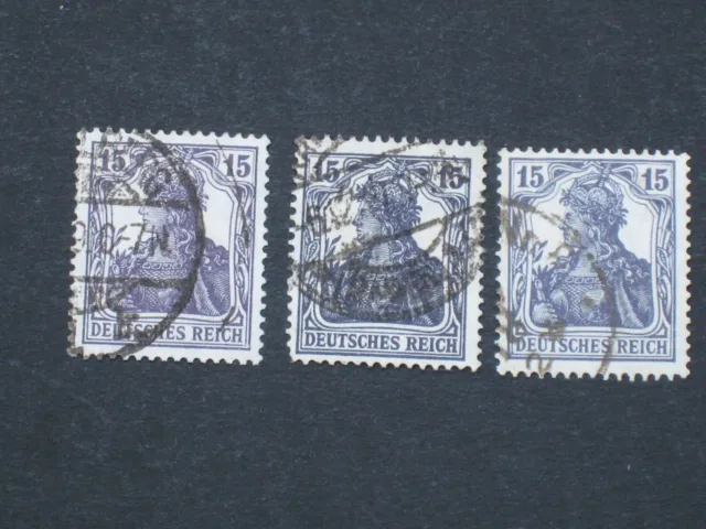 Deutsches Reich Mi.Nr. 101a,101b,101c, gestempelt, Infla geprüft, Mi. 207,50 €