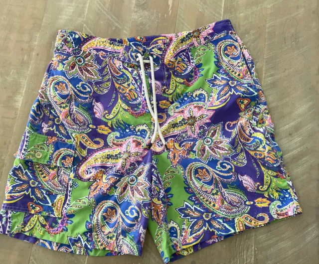 Polo Ralph Lauren Swim Trunks Mens Floral Paisley Board Shorts Size LARGE