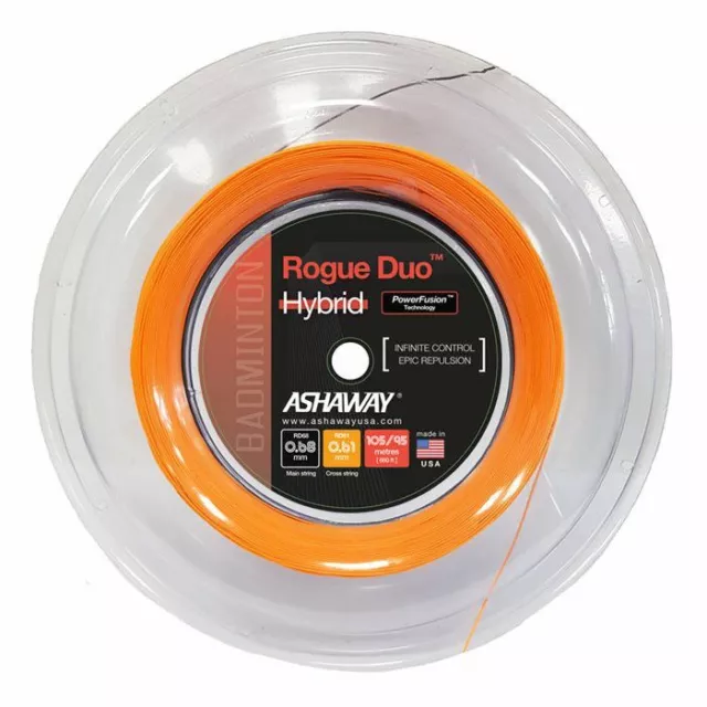 Ashaway Hybrid Badminton String Rogue Duo 0.68mm/0.61mm 200m/656ft Reel