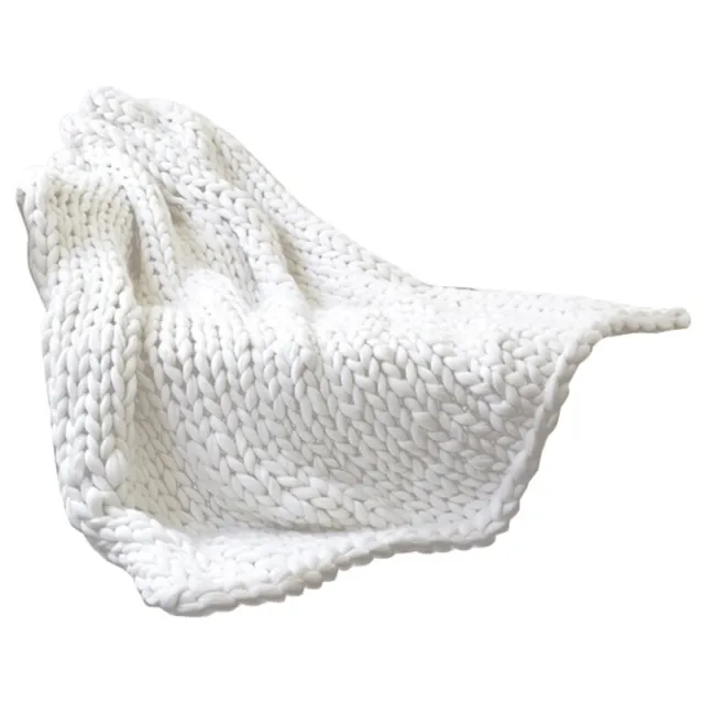 80X100cm  Warm Handmade Chunky Knit Blanket Thick Line Yarn Knitted Throw8230
