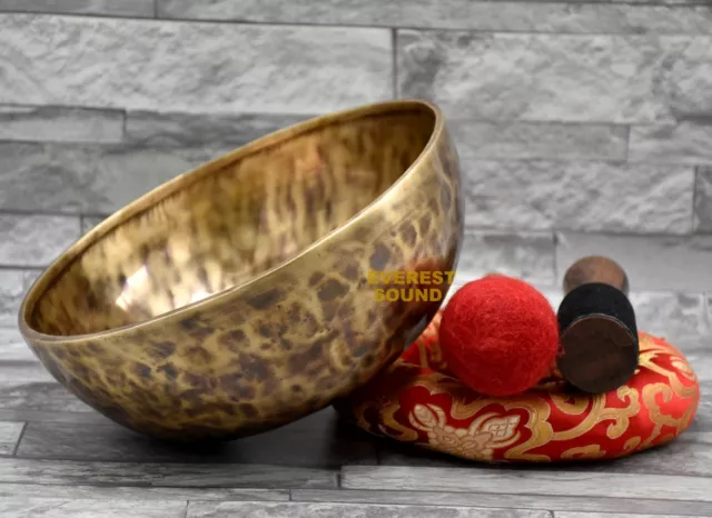 9.5" Hand Beaten Bowl-Tibetan Singing Bowl-Chakra Cleansing-Crown Chakra Bowls