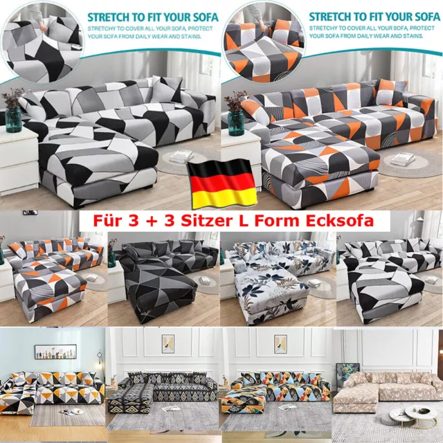 Sofabezug stretch elastische Sofahusse Abdeckung L Form
