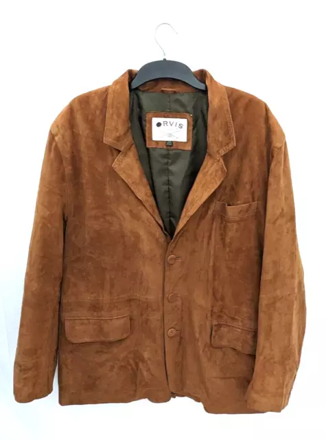 Orvis Jacket Mens 48 Brown Suede Leather Safari Sport Safari Hunting Coat XXL