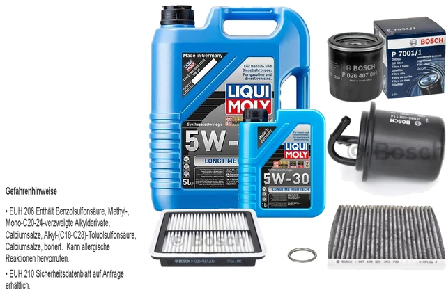 QR-Parts Motoröl-Set 5W-30 Longtime High Tech + Luft- & Ölfilter – Für BMW, VW, Mercedes U.a., 5L + 1L Öl & Filter