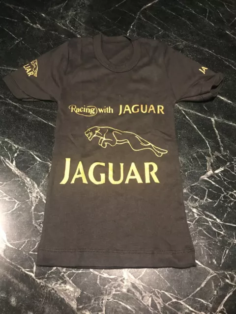 Vtg 80s Jaguar Racing Logo Tshirt Ringer Boys Child Unworn Rare SM 3T Child