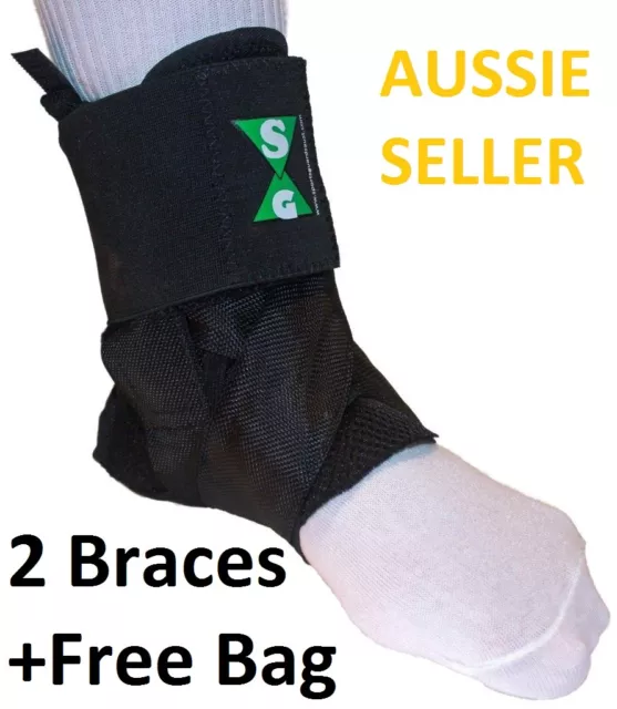 ASO ANKLE BRACES 'in STYLE' -2 (A PAIR) SIZE MEDIUM with FREE CARRY BAG