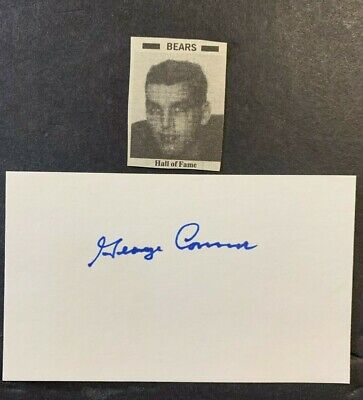 Nfl Football Player 3X5 Card Hand Signed George Connor W/Coa Jsa Available Rf