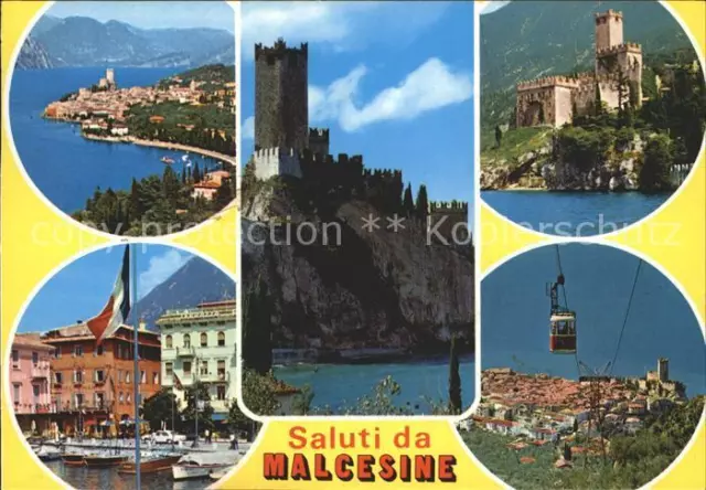 72382468 Malcesine Lago di Garda Schloss Seilbahn Hafen  Malcesine