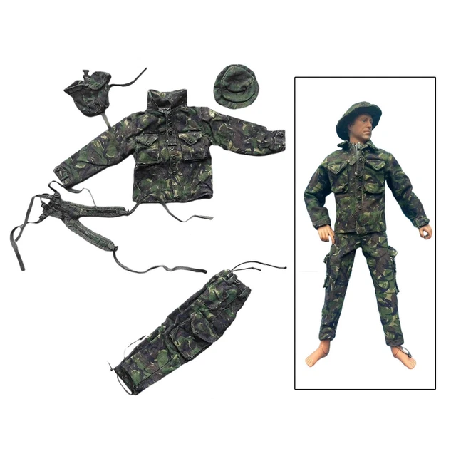 Vêtements de soldat à l'échelle 1/12 pour figurines d'action masculines Vêtements de soldat à l'échelle 1/12 pour figurines d'action masculines