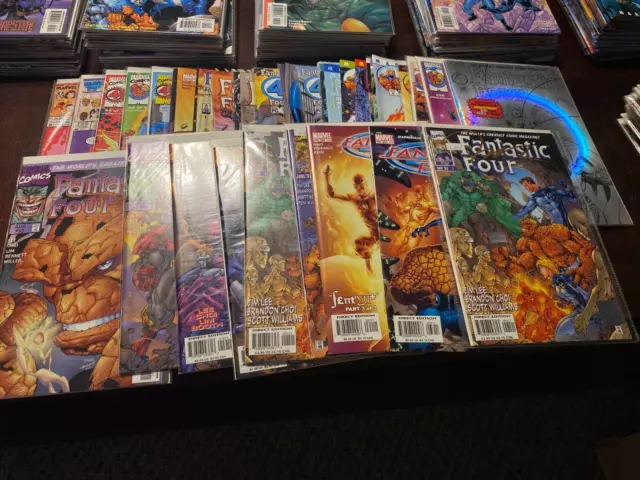 Marvel Comics lot of 40 Issues of Fantastic Four  with Jim Lee Signed Copy