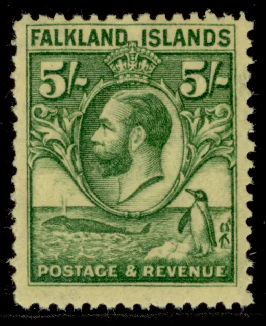 FALKLAND ISLANDS GV SG124, 5s green/yellow, LH MINT. Cat £100.