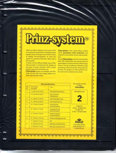 10 Prinz System 2 strip Single sided Pages stock sheet