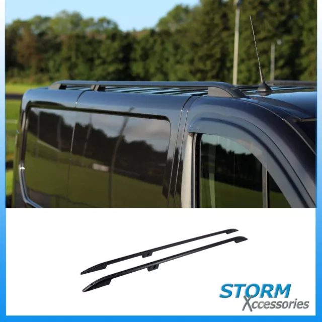 Black Aluminium Roof Bars Roof Rails Rack Set For Renault Trafic 2014-22+ Lwb