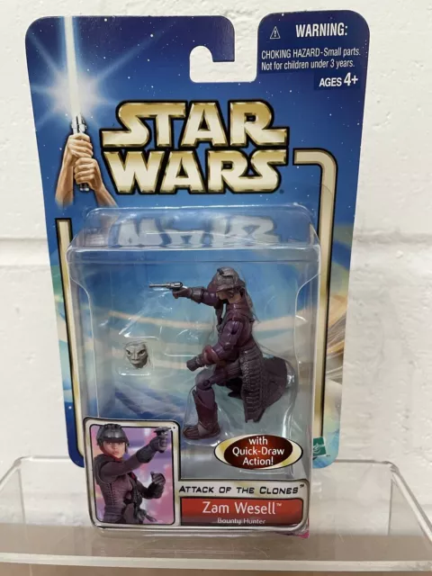 Star Wars Attack Of The Clones Zam Wesell Bounty Hunter Collection 1 Figure