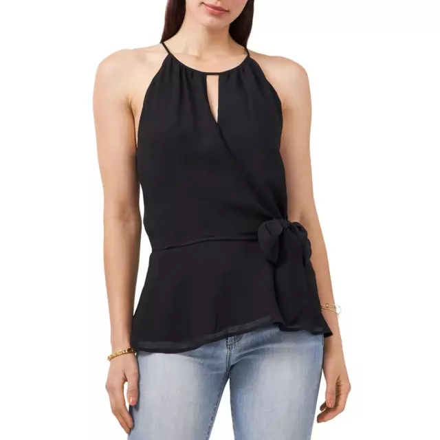 Vince Camuto Womens Tie Front Keyhole Shirt Halter Top BHFO 4645