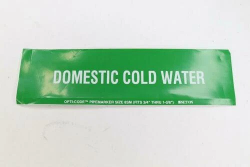 (10-Pk) Seton Code Economy Self-Adhesive Pipe Markers - Domestic Cold Water