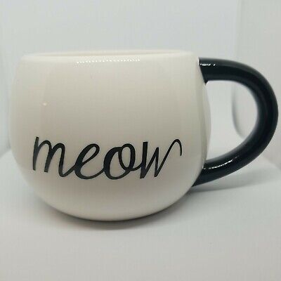 World Market Meow Mug Cup White Siamese Kitty Cat Inside Coffee Tea