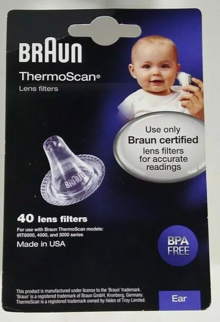 New Sealed Braun Thermo Scan Lens BPA Free Ear LF20 Filter (Total 40 Count)