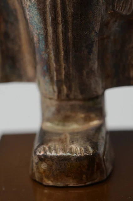 18th Century, Shan, Antique Burmese Silver Respousse Standing Buddha 6