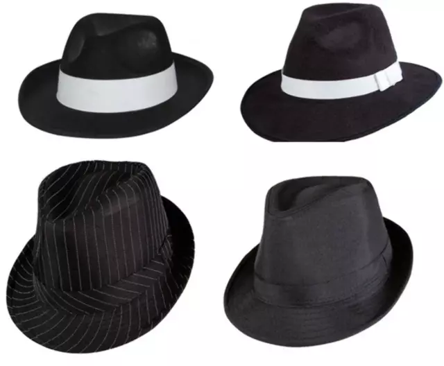 Cappello Gangster anni '20 Fedora Trilby Adulti Cappello Abito Fantastico Accessorio