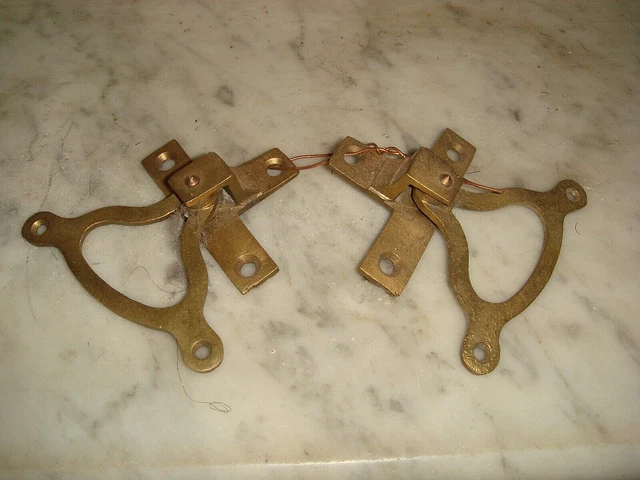 Pair of Antique Brass Servants, Door Bell  Cranks