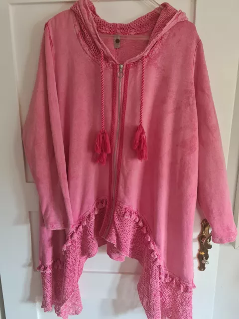 Tredy Zipfel Sweatjacke Jacke Kaputze Gr 5 XXL 50 52 pink paloma neuwertig