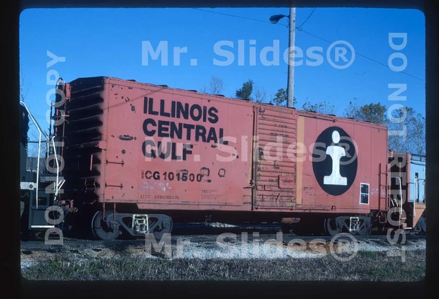 Original Slide Freight ICG Illinois Central Gulf 40'Box 101500 Homewood IL 1991