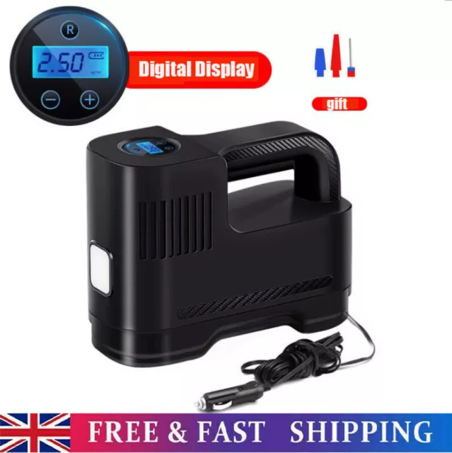 12V Digital Tyre Inflator Portable Car Pump Air Compressor w/ LED Light